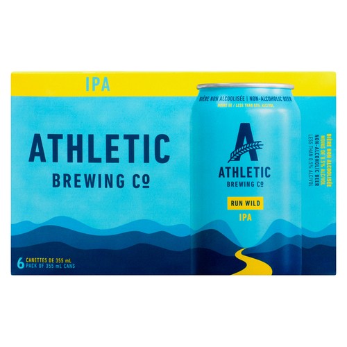 Athletic Brewing Non Alcoholic Beer Run Wild IPA 6 x 355 ml (cans)