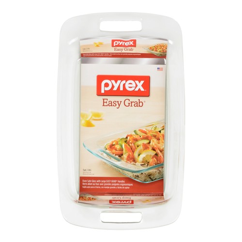 Pyrex Oblong Easy Grab Baking Dish 3-Quart 1 Pack