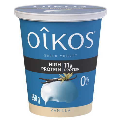 Oikos 0% Greek Yogurt Blended High Protein Vanilla 650 g