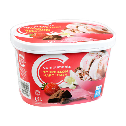 Compliments Neopolitan Twist Ice Cream  1.5 L