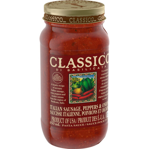 Classico Pasta Sauce Italian Sausage Peppers & Onions 650 ml