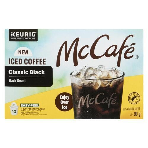 McCafé Coffee Pods Iced Coffee Classic Black Dark Roast 10 K-Cups 90 g
