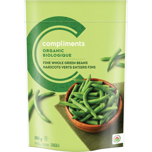 Compliments Organic Frozen Whole Fine Green Beans 500 g