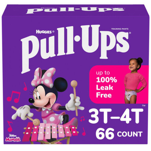 Huggies Pull-Ups Training Pants For Girls Learning Designs Size 3T-4T 66 Count