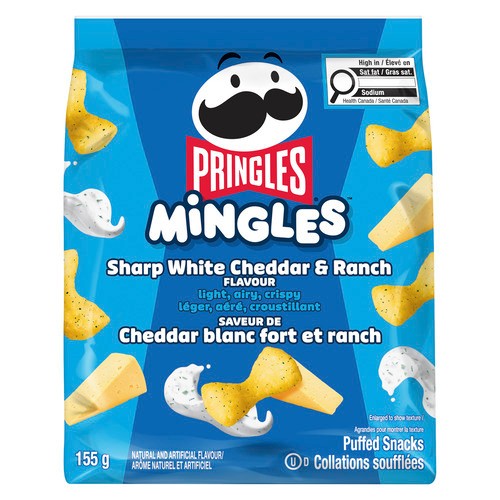 Pringles Mingles Puffed Snacks Sharp White Cheddar & Ranch 155 g