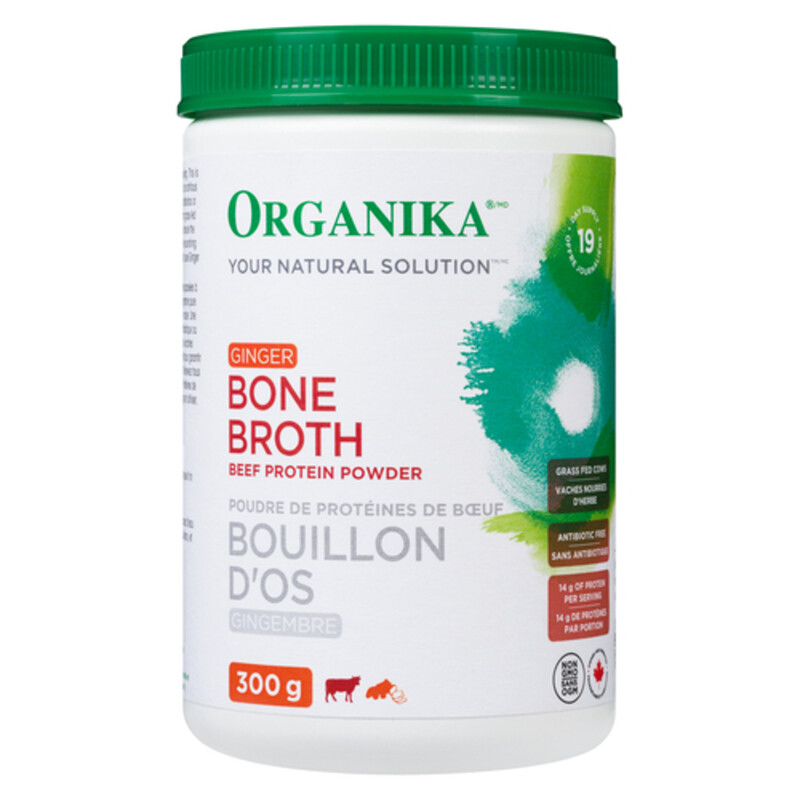 Organika Protein Powder Beef Bone Broth Ginger 300 g Voilà Online