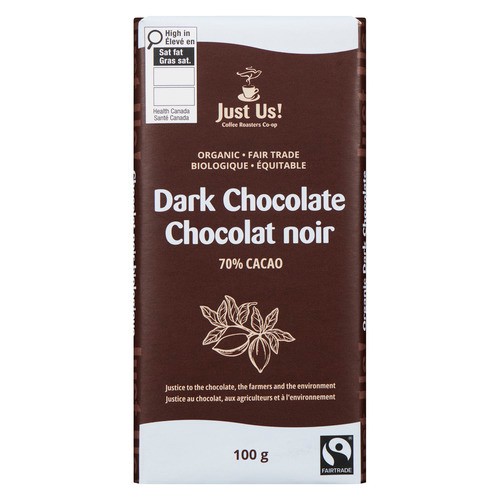 Just Us! Organic Dark Chocolate Bar 100 g