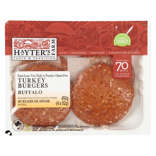 Hayter's Farm Turkey Burgers Buffalo 450 g