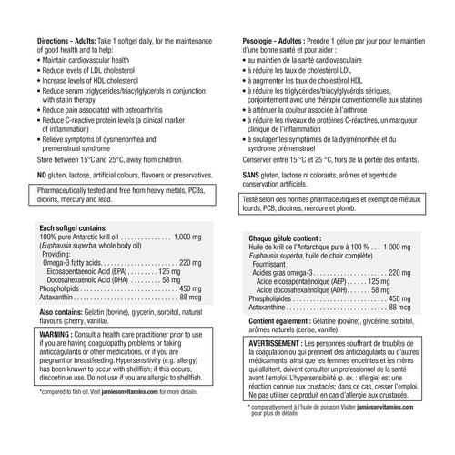 Jamieson Omega Complete Krill Oil Ultra Strength Softgels 30 Count