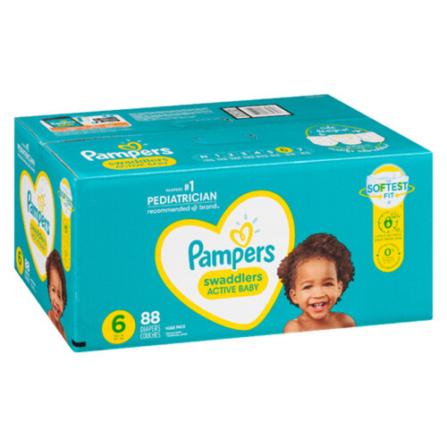 Pampers Swaddlers Active Baby Diapers Size 6 88 Count - Voilà Online  Groceries & Offers