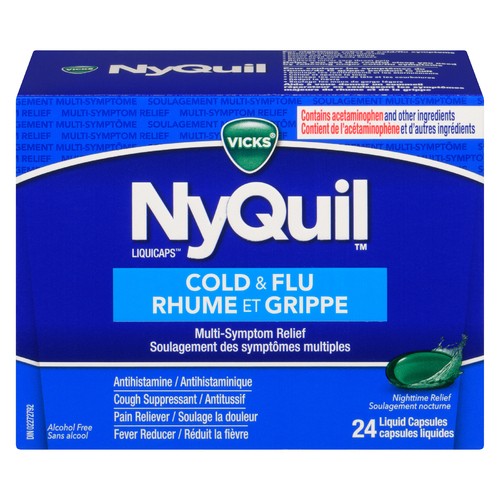 Vicks Nyquil Cold & Flu Liq Cap Cold/Cough Remedies 24 ea