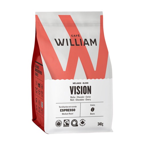 William Coffee Organic Whole Beans Coffee Expresso Medium Roast 340 g