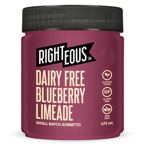 Righteous Dairy-Free Frozen Sorbetto Blueberry Limeade 473 ml