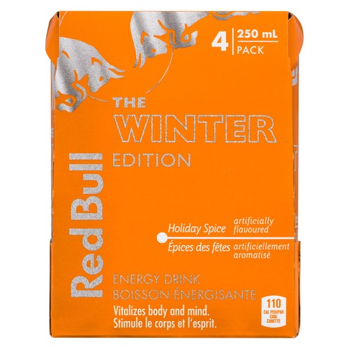 RedBull Energy Drink Holiday Spice 4 x 250 ml (cans)