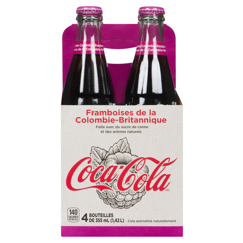 Coca-Cola Soft Drink British Columbia Raspberry 4 x 355 ml (bottles)