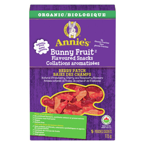 Annie's Organic Bunny Fruit Flavoured Snacks Berry Patch 115 g