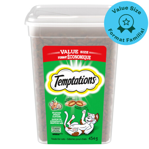 Temptations Cat Treats Seafood Medley Flavour Tub 454 g