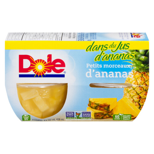 Dole Golden Fruit Bowls Pineapple Tidbits 4 x 107 ml