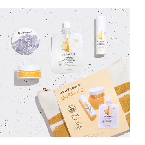 Derma E Skin Products Vitamin C & Go Cosmetic Gold Bag 1 EA