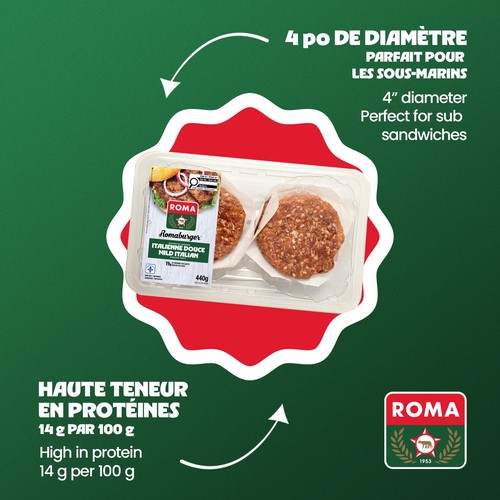 Roma Burger Patty Mild Italian 440 g