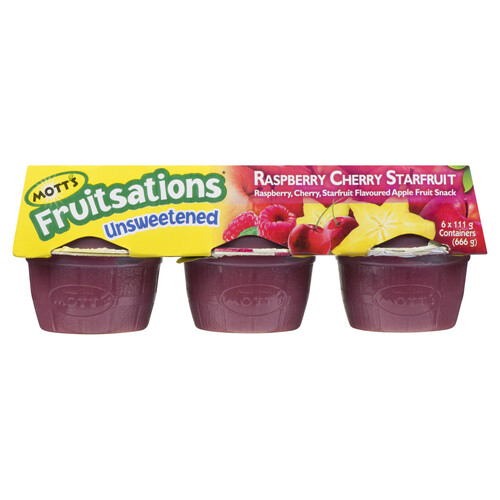 Mott's Fruitsations Apple Fruit Snack Unsweetened Raspberry Cherry Starfruit 6 x 111 g