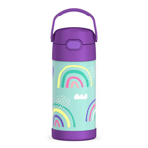 FUNtainer Vacuum Insulated Stainless Steel Bottle With Straw Rainbows 350 ml