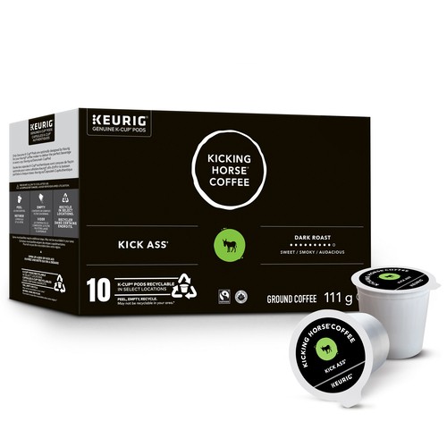 Kicking Horse Kick Ass K-Cup Coffee Pods Dark Roast 10 Count