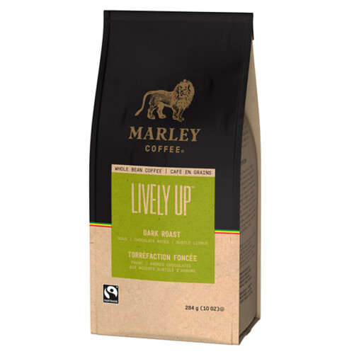 Marley Coffee Whole Bean Coffee Lively Up Dark Roast 284 g