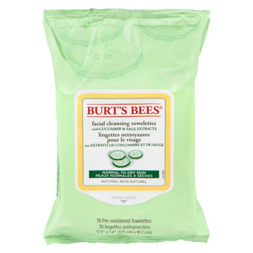 Burt's Bees Facial Cleansing Towelette Cucumber & Sage 30 EA