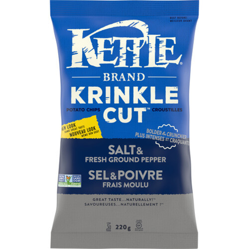 Kettle Brand Gluten-Free Potato Chips Salt & Fresh Ground Pepper 220 g