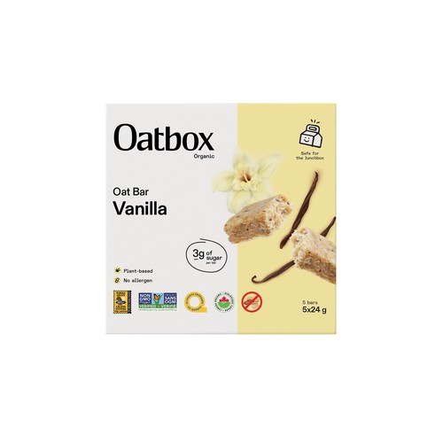 Oatbox Organic Oat Bars Vanilla 5 x 24 g