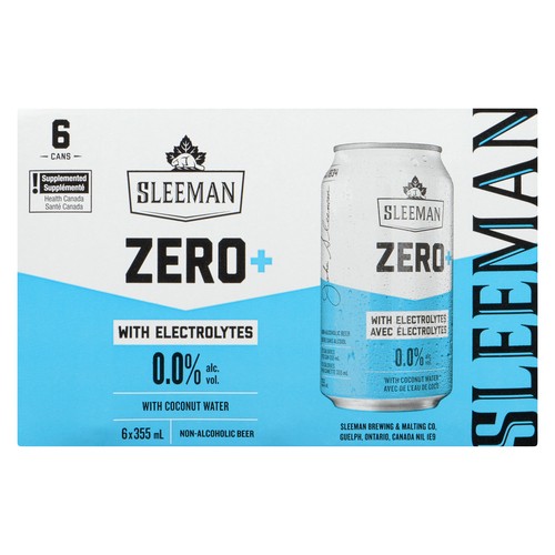 Sleeman Zero+ Non Alcoholic Beer Electrolytes 6 x 355 ml (cans)