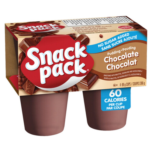 Snack Pack Pudding No Sugar Added Chocolate 4 x 99 g