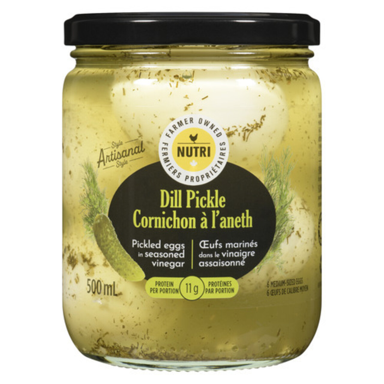 Nutri Group Pickled Eggs Seasoned Vinegar Dill Pickled 500 ml Voilà