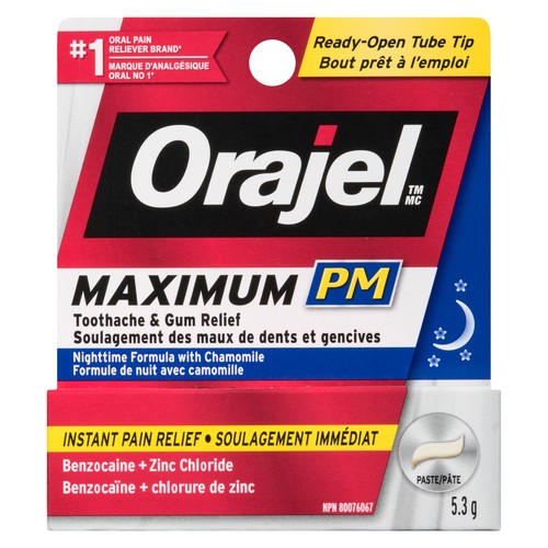 Orajel Toothache & Gum Relief Paste PM Nighttime Maximum 5.3 g