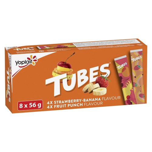 Yoplait Yogurt Tubes 2% Strawberry-Banana 8 x 56 g