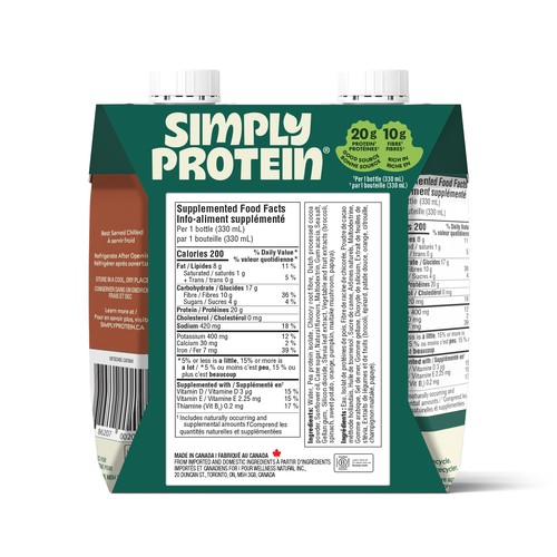 Simply Protein Plant Protein+ Shake Ready To Drink Chocolate 4 x 330 ml