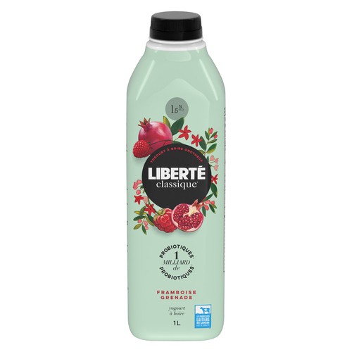 Liberté Classique 1.5% Drinkable Yogurt Raspberry Pomegranate 1 L