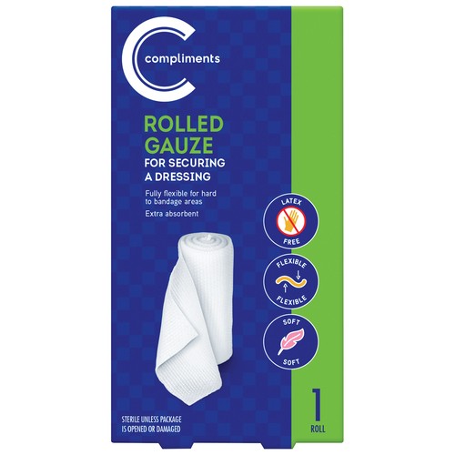 Compliments Rolled Gauze Medium 1 Count