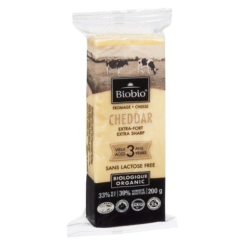 Biobio Organic Cheddar Cheese Extra Sharp 3 Year Old 200 g