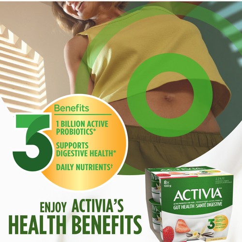 Activia 2.2% Probiotics Yogurt Strawberry Vanilla 8 x 100 g