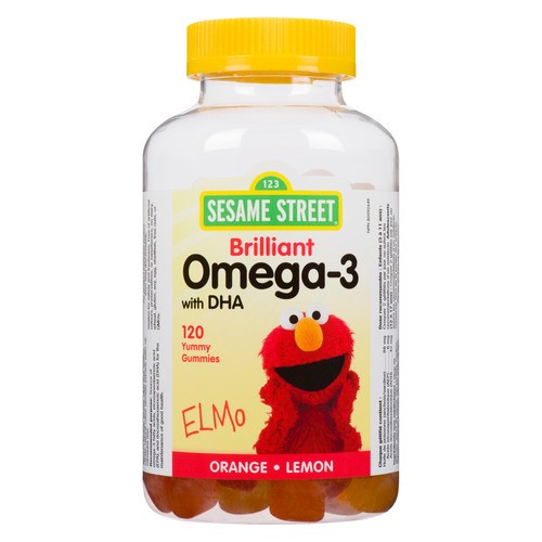 Sesame Street Omega-3 With DHA Gummies Orange Lemon 120 Count
