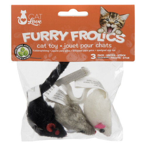 Cat Love Cat Toy Furry Mice 3 Pack