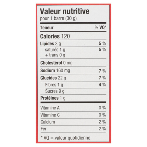 Tim Hortons Nut free Chewy Granola Bar Salted Caramel 5 x 150 g