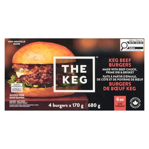 The Keg Gluten-Free Frozen Beef Burgers 680 g