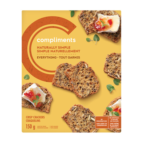 Compliments Naturally Simple Crisp Crackers Everything Flavour 150 g