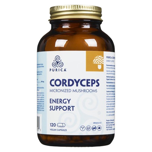 Purica Micronized Mushrooms Cordyceps Vegan Capsules 120 Count