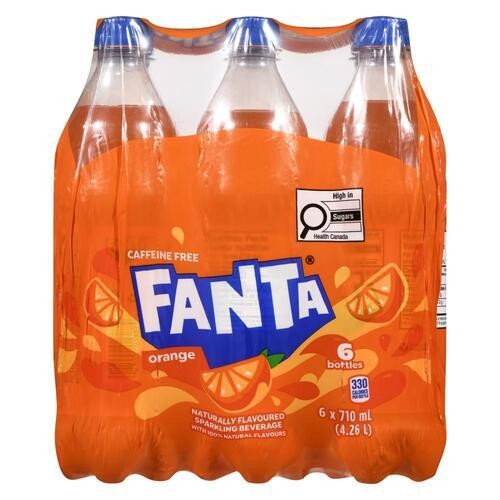 Fanta Sparkling Beverage Orange 6 x 710 ml (bottles)