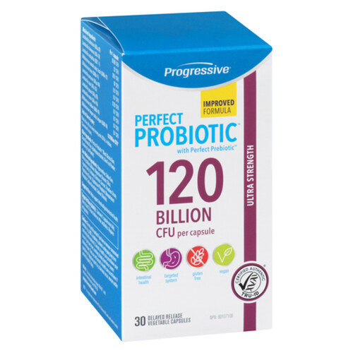 Progressive Vegan Perfect Probiotic 120 Billion CFU 30 Vegetable Capsules 