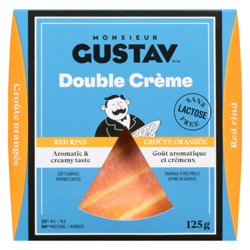 Monsieur Gustav Lactose Free Cheese Double Creme Red Ring 125 g